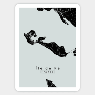 Ile de Re France Island Map dark Sticker